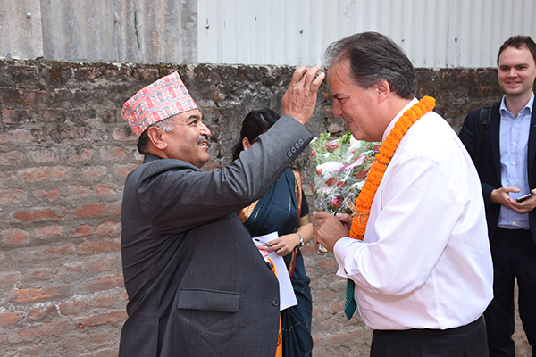Executive Director of Raksha Nepal  is welcoming to Rt.Hon.MARK FIELD , minister from UK